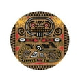 thumbnail image 2 of JSDART 60 Pouces Rond Plage Serviette Couverture Brun Inca Aztec Motif Tribal dans les Tons de Terre Jaune Voyage Cercle Serviettes Circulaire Tapis Tapis Plage Jeter, 2 of 2