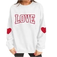 thumbnail image 6 of Itsame Women Long Sleeve T-Shirts Valentine's Sweatshirt Loose Crew Neck Tops White Size XS, 6 of 10