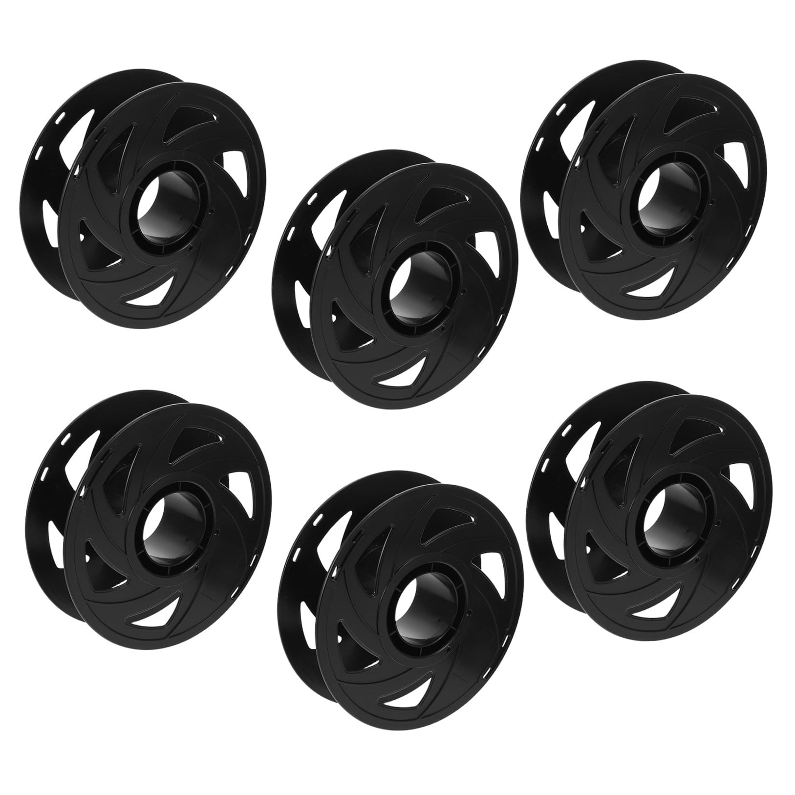 DEEPCRAFF 6Pcs Reusable Plastic Filament Spool for 3D Printer with Airflow Design Black
