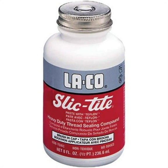 Slic-Tite® Paste Thread Sealant with PTFE, 4 oz, Brush In Cap, White