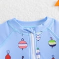 thumbnail image 5 of mgoYE Toddler Boy Swim Set 3t Baby/Toddler Boy Rash Guard Swimsuit Long Sleeve One Piece Zipper Swimwear Sunsuit Infant Bathing Suit Beachwear(Blue,12-18 Months), 5 of 8