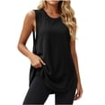thumbnail image 2 of VBVC Women's Side Split Workout Tank Top , Ladies' Layered Sleeveless Athletic Shirt , Summer Yoga Running Flowy Tops For Women,Black,S-2XL, 2 of 8