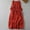 Red, variant on Hollow Out Embroidered Long Dress With V-neck And 3/4 Sleeves Cotton Linen Dress For Women
