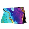 thumbnail image 6 of Case for iPad (A16) 11th Gen 2025 / iPad 10th Gen 2022, Marble Pattern PU Leather Cover Case with Pencil Holder & Card Slots, Multi-Angle Viewing Stand with Auto Sleep / Wake - Purple/Blue, 6 of 8