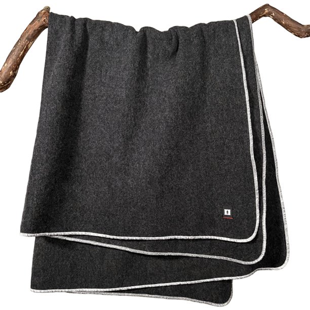 EKTOS 100 Wool Throw Blanket, 50" x 60", Campfire Blanket, Military