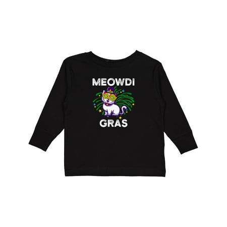 

Inktastic Mardi Gras Funny Cat Gift Toddler Toddler Girl Long Sleeve T-Shirt