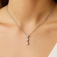 thumbnail image 3 of Mauli Jewels Engagement Necklace for Women 1/4 Carat Three Stone Diamond Pendant 4 prong 14K White Gold With 18'' Chain | Silver Chain, 3 of 9
