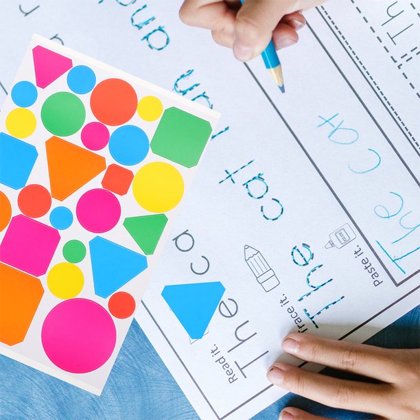 Houderco Pegatinas Adhesivas Irregulares Multicolor Para Y Uso En Aula