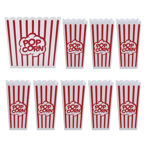 Plastic Popcorn Tub and Cup Set, Red, 9 pack