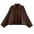 thumbnail image 4 of Women's 2025 Fall Winter Jackets Loose Drop Shoulder Long Sleeve Solid Color Casual Jacket, 4 of 9