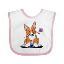 Inktastic Flower Corgi Boys or Girls Baby Bib
