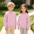 thumbnail image 6 of TIREOW Girls and Boys Sweatshirts Round Neck Long Sleeve Pullover Sweatshirt Solid Color Loose Fit Soft Casual Pullovers Top, 6 of 6