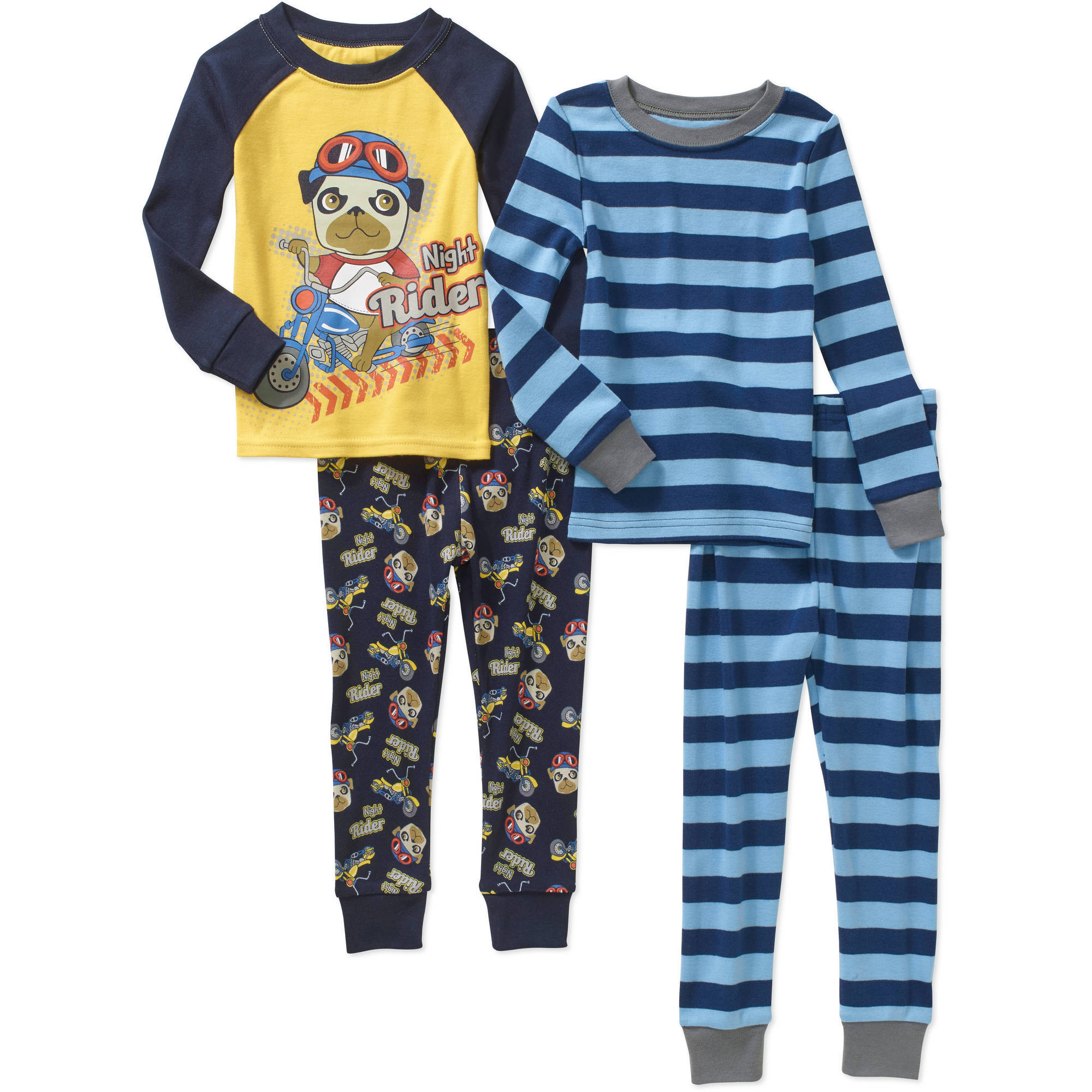 Baby Toddler Boys' Cotton Tight Fit Pajamas, 4Piece Set