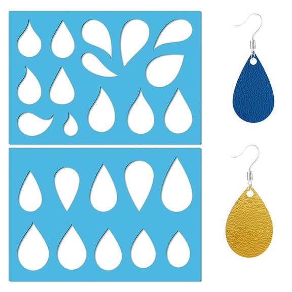 1set 2 styles Jewelry Shape Template Teardrop Earring Templates Reusable Drop Acrylic Cutting Stencil for Bracelets Earrings Jewelry Making DIY Crafts Scrapbooking Art Painting 5.12x3.54inch