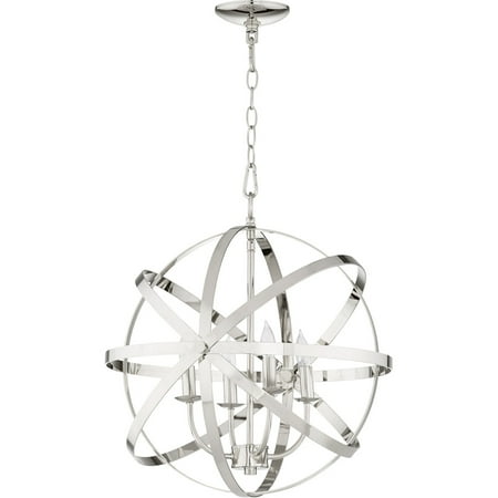 

Chandeliers 4 Light With Polished Nickel Finish Candelabra Base Bulbs 19 inch 240 Watts