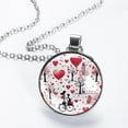 thumbnail image 2 of LOVE Elegant Glass Circular Pendant Necklace - Women's Jewelry, 2 of 5