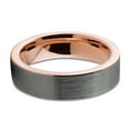 thumbnail image 3 of Charming Jewelers Tungsten Wedding Band Ring 6mm for Men Women Comfort Fit 18K Rose Gold Plated Plated Pipe Cut Flat Brushed Polished Lifetime Guarantee Size 12.5, 3 of 5