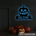 thumbnail image 5 of Craftnamesign Welcome Pumpkin Metal Wall Art with LED Light, Happy Halloween Sign Home Decor, 5 of 5