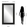thumbnail image 5 of Empire Art Direct Black on Black Metallic Shagreen Leather Framed Beveled Mirror, 80" x 48", 5 of 5