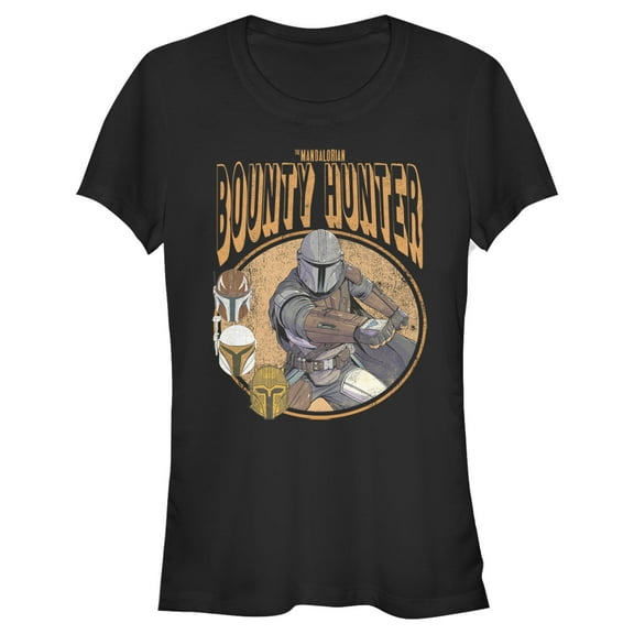 Junior's Star Wars: The Mandalorian Mando Bounty Hunter Fist Graphic Tee Black Medium