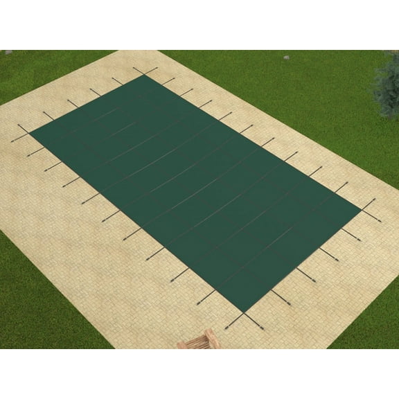 Gliwin 201632RESAPGRN 16 x 32 ft. Rectangular Green Mesh Swimming Pool Safety Winter Cover