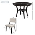 thumbnail image 3 of Hassch 5-Piece Kitchen Dining Table Set Round Table With Bottom Shelf, 4 Upholstered Chairs For Dining Room（Espresso）, 3 of 9