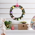 thumbnail image 4 of TOPRenddon Colorful Easter Egg Wreath - 10 inch Diamter, Foam on grapvine - Easter Rustic Home Decor, 4 of 6