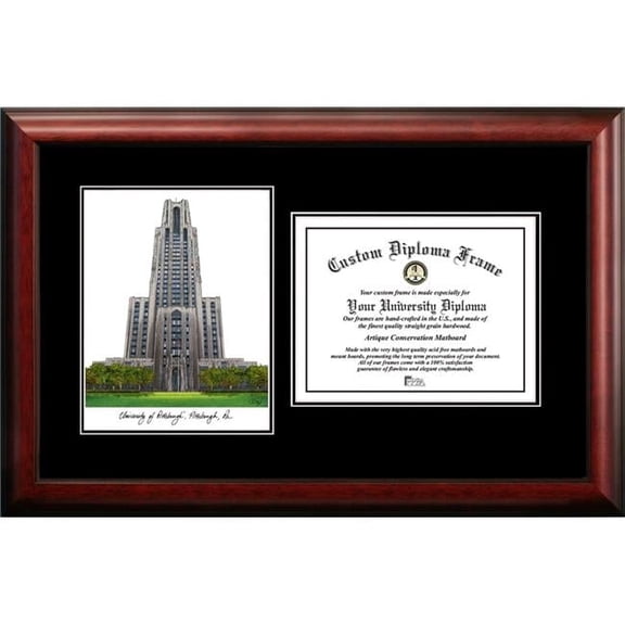 Campus Images PA993D-1185 8.5 x 11 in. University of Pittsburgh Diplomate Diploma Satin Mahogany Frame