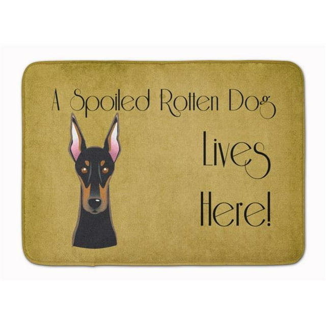 Carolines Treasures BB1493RUG Doberman Spoiled Dog Lives Here Machine Washable Memory Foam Mat