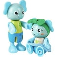 thumbnail image 5 of Hape: Wonderland Elephant Family - 4 Animal Articulated Figurines, Wooden Toys, Floor Mat & Eating Accessories, Green Planet Explorers, Kids Age 3+, 5 of 6