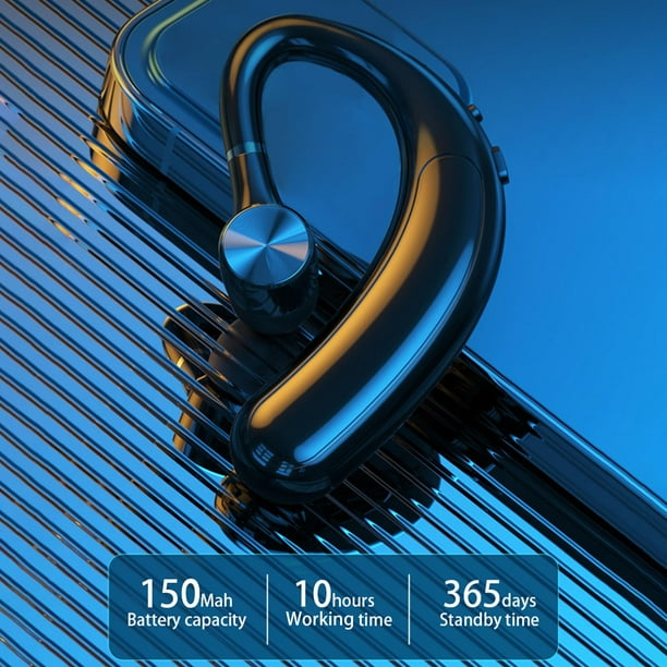 V5.2 Auricures inalámbricos Auricures comerciales Reducción de ruido Oído úco, para oreja Auricures Bluetooth para Deportes Negro