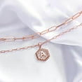 thumbnail image 6 of Dainty Layered Initial Necklaces for Women, 14K Gold Plated Paperclip Chain Necklace Simple Cute Hexagon Letter Pendant Initial Choker Necklace Gold Layered Necklaces for Women Rose Gold, 6 of 7