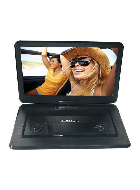 Proscan Elite 15.6-In. Portable DVD Player with Swivel Screen and Earbuds, Black, PEDVD1566