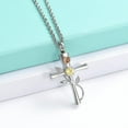 thumbnail image 3 of Cross with Rose Urn Necklace for Ashes Holder Cremation Jewelry for Ashes for Women Mom Birthstone March November, 3 of 5
