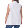 thumbnail image 4 of DARING DIVA Women's Plus Size Dressy Sleeveless Long Jean Jacket 3X White, 4 of 6
