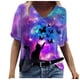 thumbnail image 2 of Pntutb Moda Mujer Verano Impreso Manga Corta Cuello Redondo Camiseta Casual Camisetas Pntutb Pntutb-1887, 2 of 3