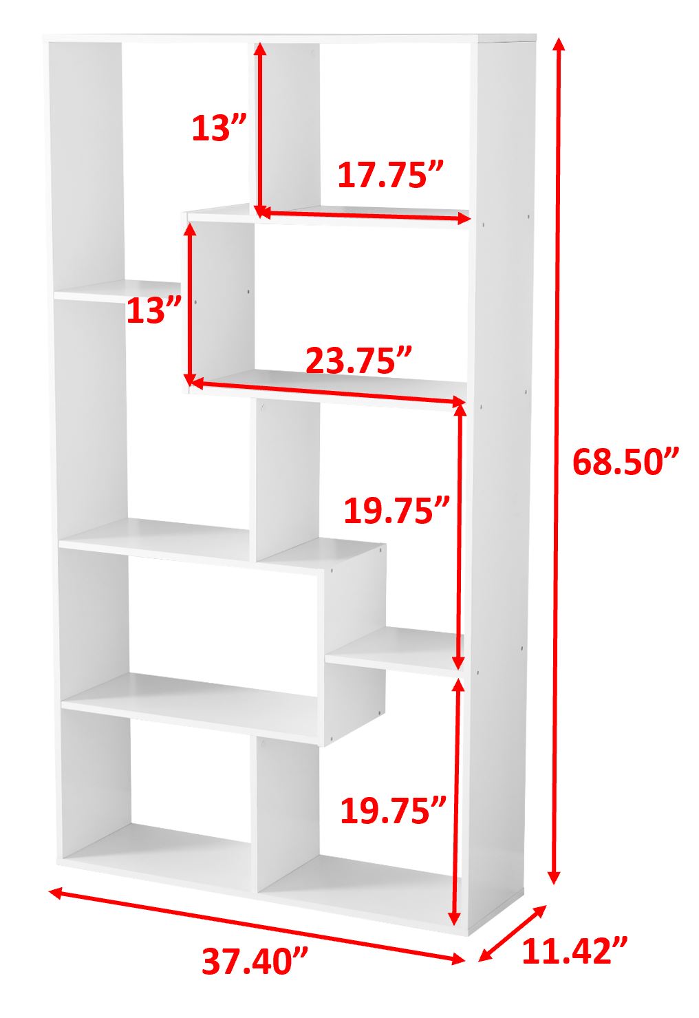 Mainstays 8-Cube Bookcase, White - image 4 of 5
