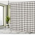 thumbnail image 4 of Ambesonne Stripe Shower Curtain, Rhombuses with Wavy Lines, 69"Wx70"L, Eggshell Charcoal Grey, 4 of 4