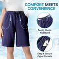 thumbnail image 2 of Shorts for Women Over 50 Ultra Stretch Active, Breathable Quick Dry Shorts, Elastic Waist Bermuda Shorts with Pockets, 2 of 7