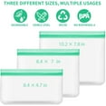 thumbnail image 5 of Reusable Storage Bags, 10 Pack BPA Free PEVA Reusable Freezer Bags,Reusable Gallon Bags, Reusable Sandwich Bags,Resealable Lunch Bag Silicone Food Bags for Meat Fruit Veggies (Green), 5 of 6