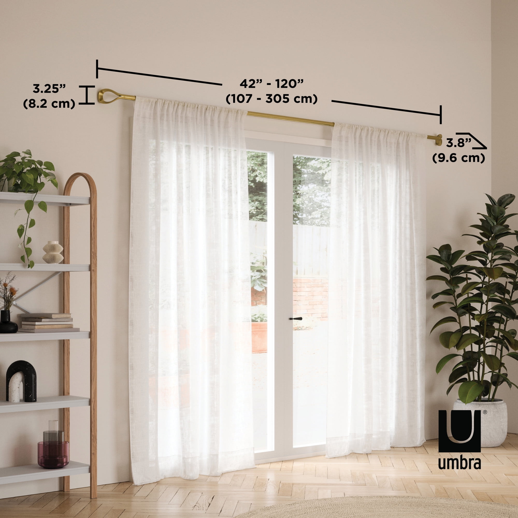 Umbra Loop 1" (2.5 cm) Curtain Rod, 42-120" (107-305 cm)