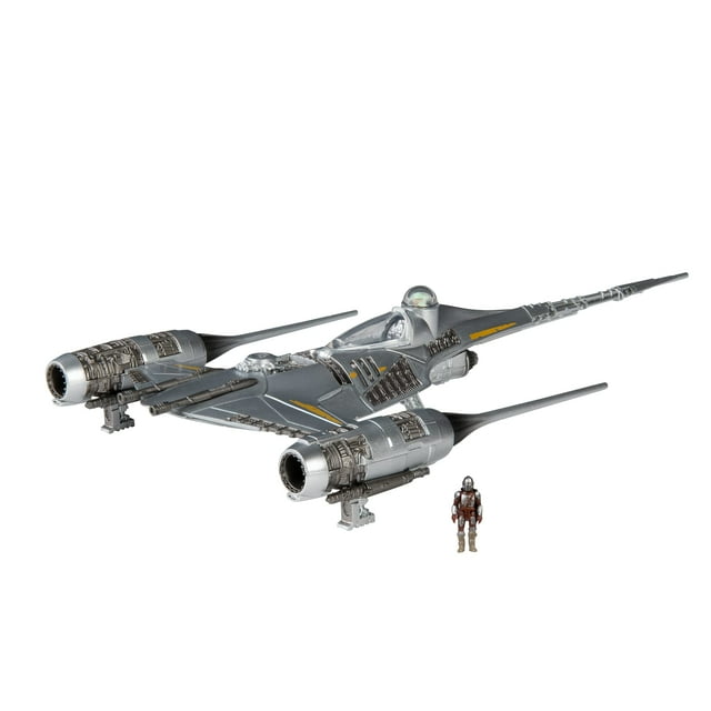 Figura Toy STAR WARS Micro Galaxy Squadron The Mandalorian's N-1 Starfighter de 13 cm y 2,5 cm