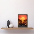 thumbnail image 2 of Fishing Boats at Sunset Multi-dimensional Kirigami Artwork Framed Wall Art Print A4, 2 of 4