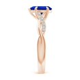 thumbnail image 3 of ANGARA Lab Grown 1.15 Ct Blue Sapphire Twisted Shank Engagement Ring for Women in 14K Rose Gold (Size-8x6mm) | September Birthstone, Anniversary, Jewelry Gift for Women | Lab-Grown Blue Sapphire Ring, 3 of 8