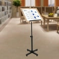 thumbnail image 2 of Portable Laptop Podium, Height Adjustable Laptop Table, Floor Steady Standing Desk, Classroom Table, Tilting Conference Pulpit for Office Presentation Church (Brown), 2 of 9