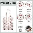 thumbnail image 5 of Reusable Canvas Tote Bag – Cute Pink Cherry Print – Eco-Friendly Grocery & Beach Bag for Women and Girls – Aesthetic Fruit-Inspired Cotton Tote for Cherry Lovers, 5 of 7