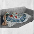 thumbnail image 6 of Tulip Soft Flannel Fleece Throw Blanket, Historical Traditional Medieval Turkish Ornate Tulip Flowers Round Frame Print, Cozy Plush for Indoor and Outdoor Use, 50" x 70", Teal Red White, by Ambesonne, 6 of 6