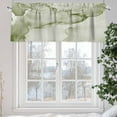 thumbnail image 5 of Sage Green Abstract Valances for Windows, 42 x 12in, Silver Marble Ripples Clouds Luxury Rod Pocket Kitchen Valance Curtain Light Filtering Window Treatments for Living Room Bedroom, 1 Panel, 5 of 7
