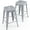 Silver, variant on Brage Living Industrial Metal Bar Stools Counter Stool Barstools Modern Backless Stackable Metal Bar Stools Kitchen Counter Stools Chairs 24 inch Set of 2(Silver)
