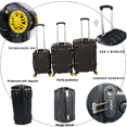 thumbnail image 3 of Set 3 Maletas De Viaje Jony Rigidas 25 Kg 15 Kg 10 Kg Candado Numerico Ruedas 360, 3 of 5